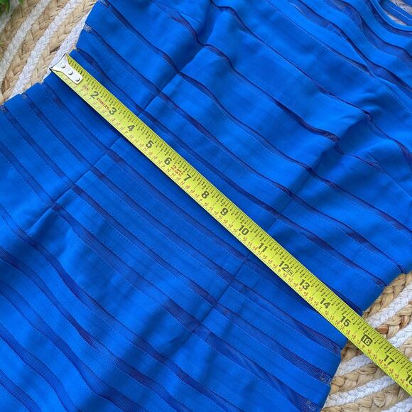 ADRIANNA PAPELL Womens Polyester Blend Short Sleeve Sheer Sheath Dress Size Sm - Picture 7 of 9